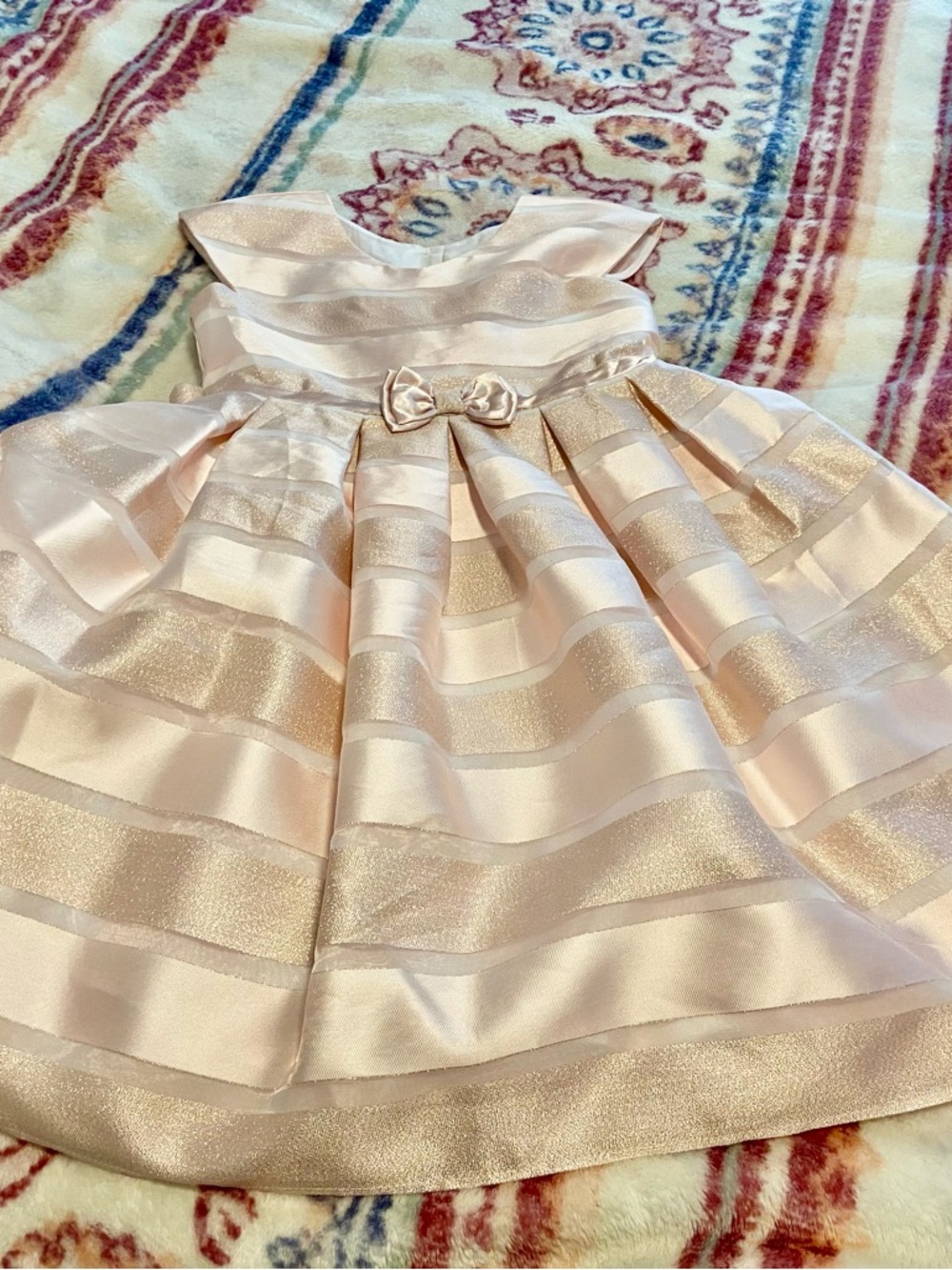 Jona Michelle Girls' Pink Ribbon Sparkle Party Dress Size 6 New Without Tags